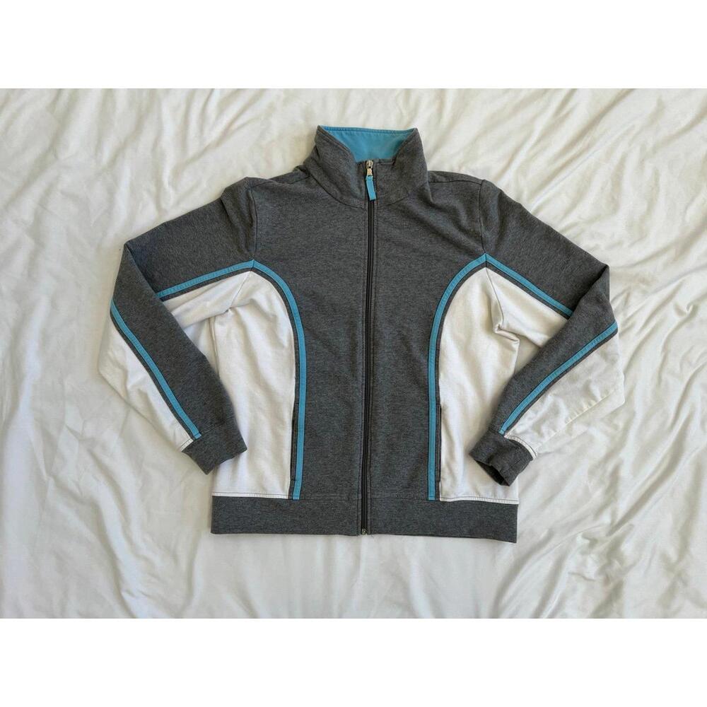 SJB women’s size large grey/white/blue zip up jacket